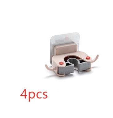 Nail-Free Wall-Mounted Mop & Broom Holder — Traceless Adhesive Clip
