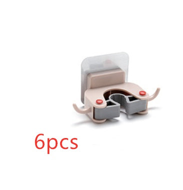 Nail-Free Wall-Mounted Mop & Broom Holder — Traceless Adhesive Clip