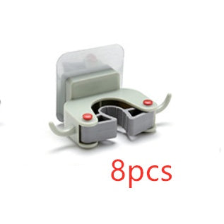 Nail-Free Wall-Mounted Mop & Broom Holder — Traceless Adhesive Clip