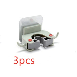 Nail-Free Wall-Mounted Mop & Broom Holder — Traceless Adhesive Clip