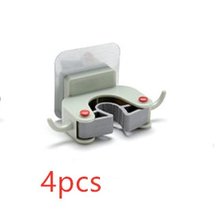 Nail-Free Wall-Mounted Mop & Broom Holder — Traceless Adhesive Clip