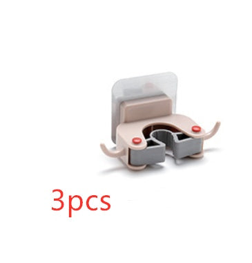 Nail-Free Wall-Mounted Mop & Broom Holder — Traceless Adhesive Clip