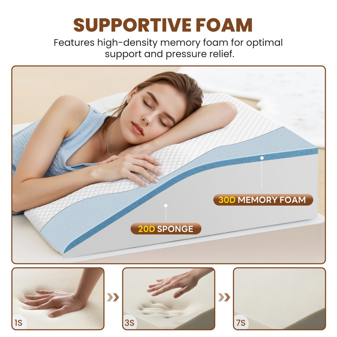 Memory Foam Wedge Pillow – Ergonomic Support Body Cushion