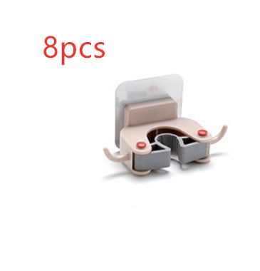 Nail-Free Wall-Mounted Mop & Broom Holder — Traceless Adhesive Clip