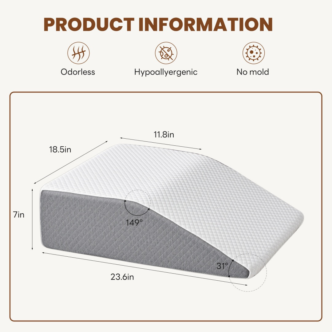 Memory Foam Wedge Pillow – Ergonomic Support Body Cushion