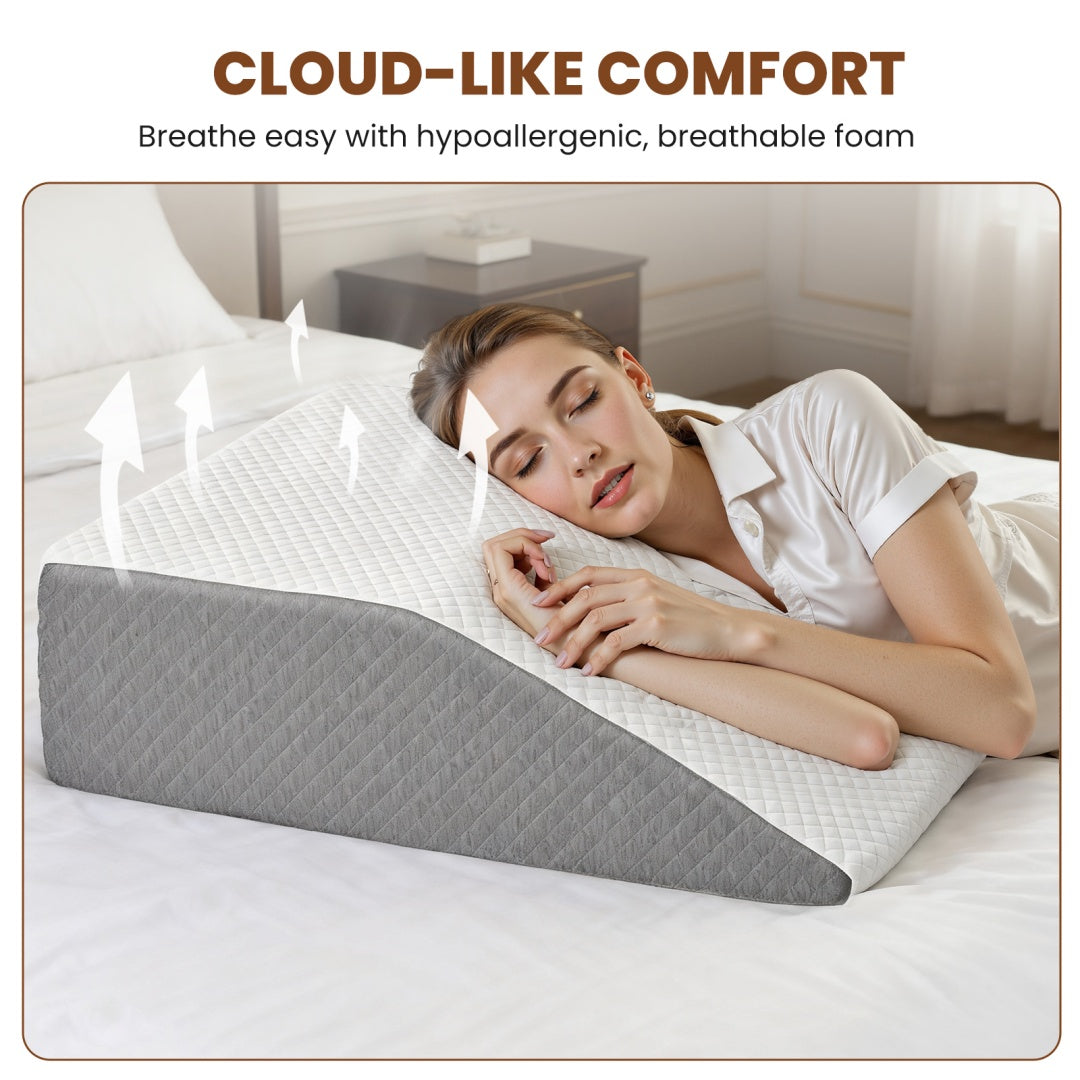 Memory Foam Wedge Pillow – Ergonomic Support Body Cushion