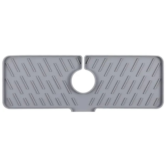 Gray rubber mat with a central circular hole on a white background